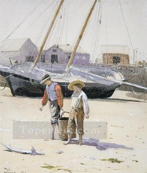  Marine Painting.html - A Basket Of Clams Realism marine painter Winslow Homer